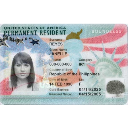 USA Permanent Residence Card