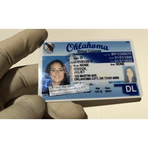 Fake Oklahoma Driver's License, ID Card, Social Security Number and SSN Card, Passport Card, Green Card