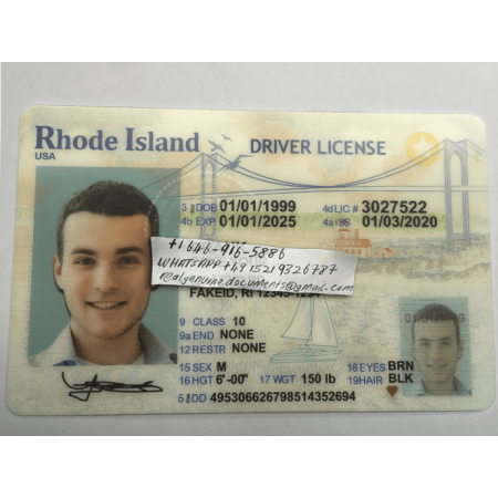 Fake Rhode Island Driver's License, ID Card, Social Security Number and SSN Card, Passport Card, Green Card