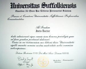 Juris Doctor diploma
